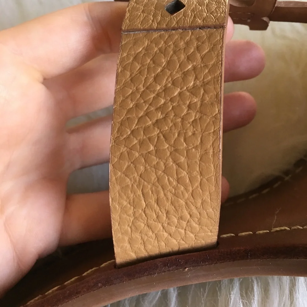 Tory Burch Tan Leather Logo Thong Sandal - Picture 7 of 8